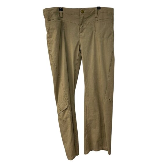 Athleta Tan Dipper Cargo Pants Women’s Size 14 Hiking Active Nylon 683761 - Picture 1 of 8